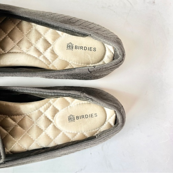 Birdies Starling Gray Velvet Snake Print Slip-On Loafers - Picture 3 of 6
